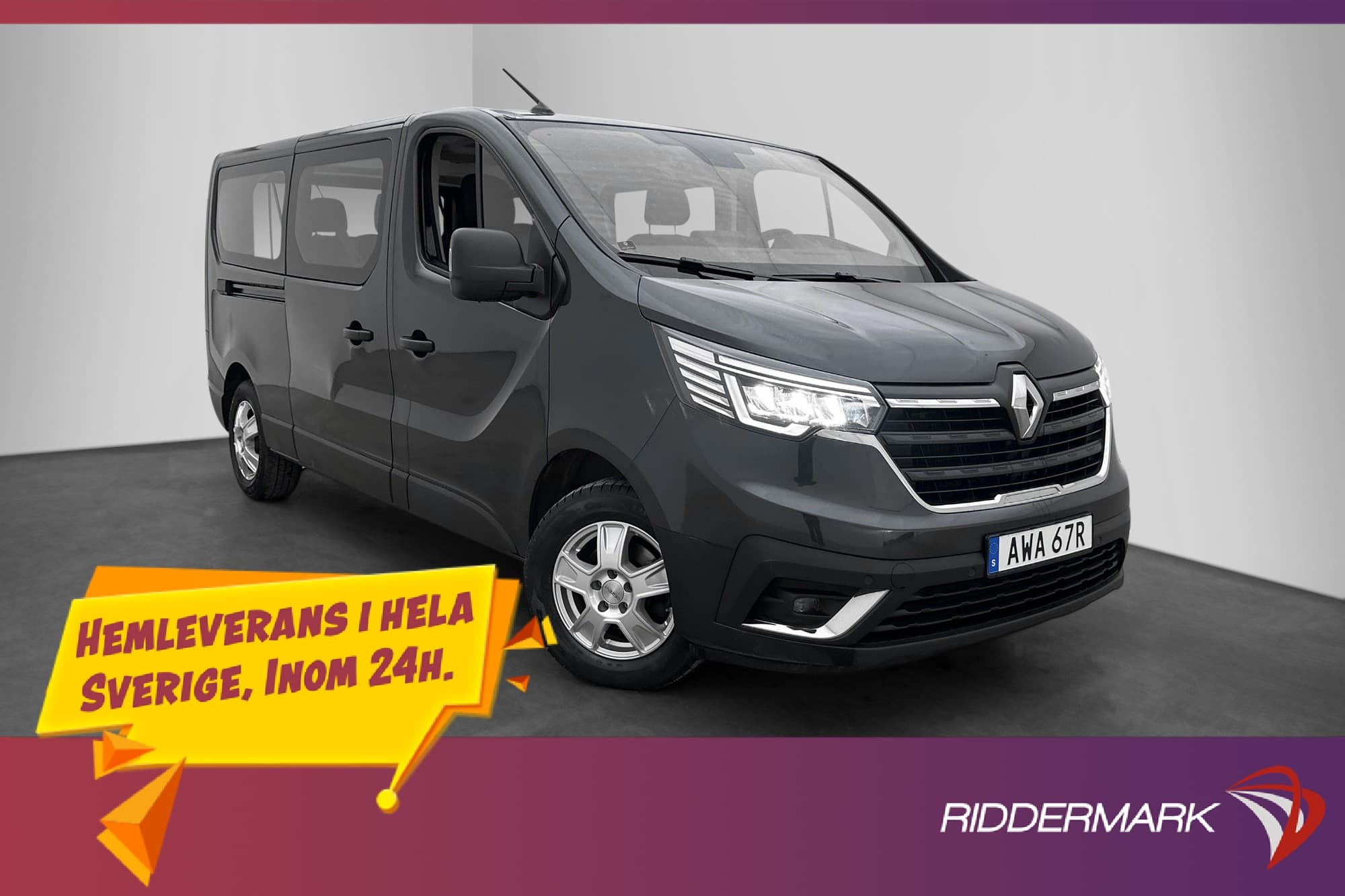 Renault trafic Kombi Lång 170hk Drag Kamera LED 9-Sits MOMS