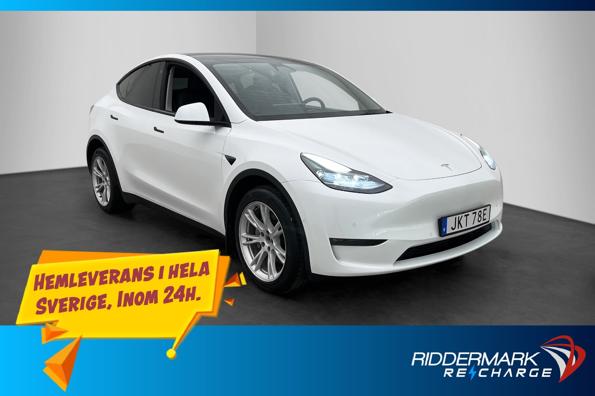Tesla Model Y Long Range AWD Dragkrok Autopilot Rattvär MOMS