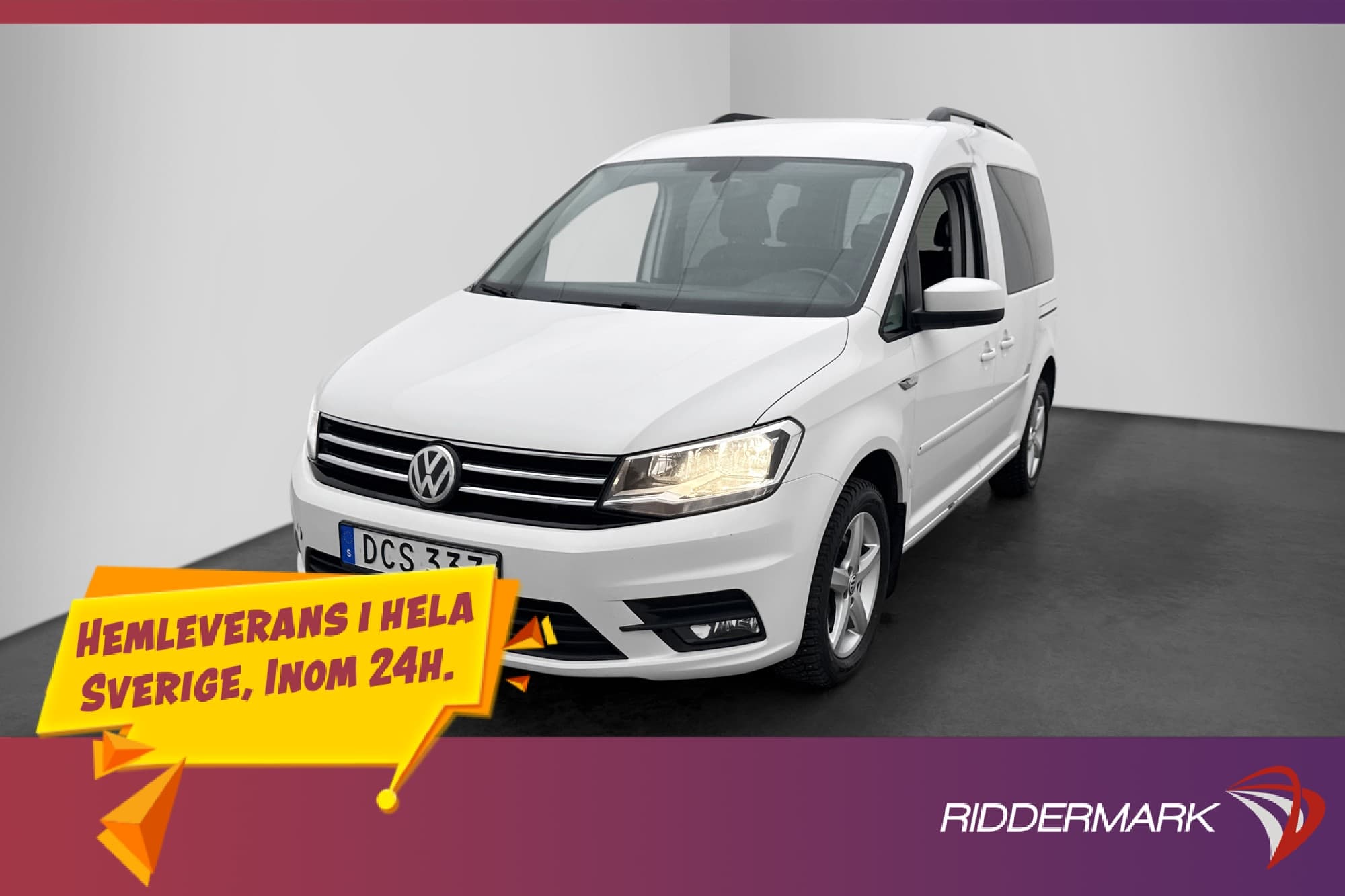 Volkswagen Caddy Life 2.0TDI Värmare Dragkrok 5-Sits Moms