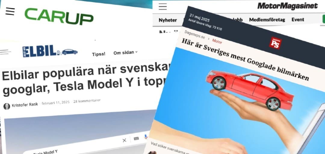 Svenskarnas mest sökta bilmodeller 2025 – Riddermark Bil släpper ny statistik