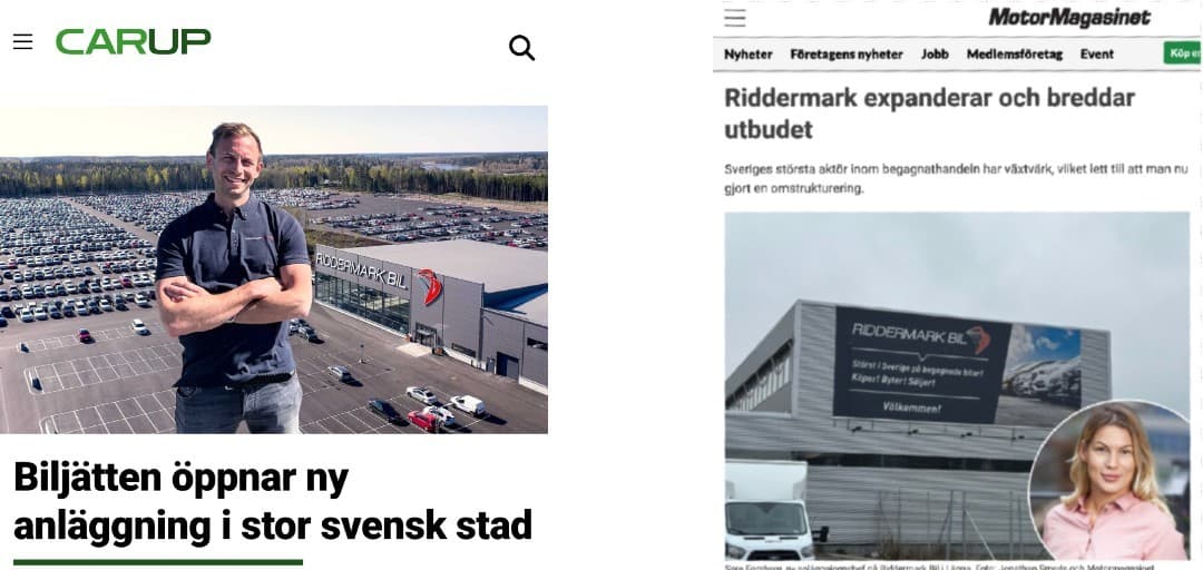 Riddermark Bil expanderar med nya anläggningar i Länna och Göteborg