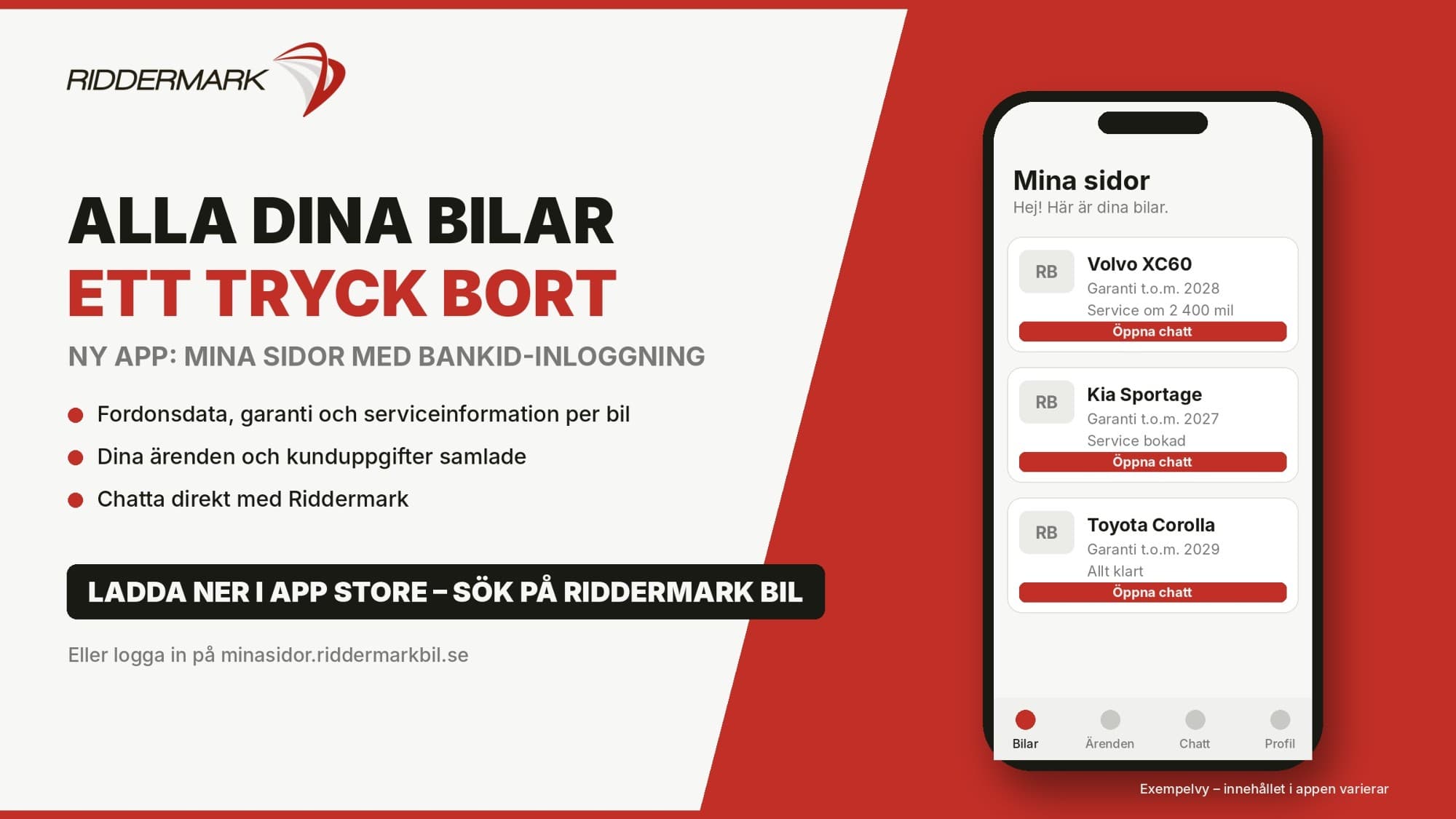 Ny app: Mina sidor – alla dina bilar ett tryck bort