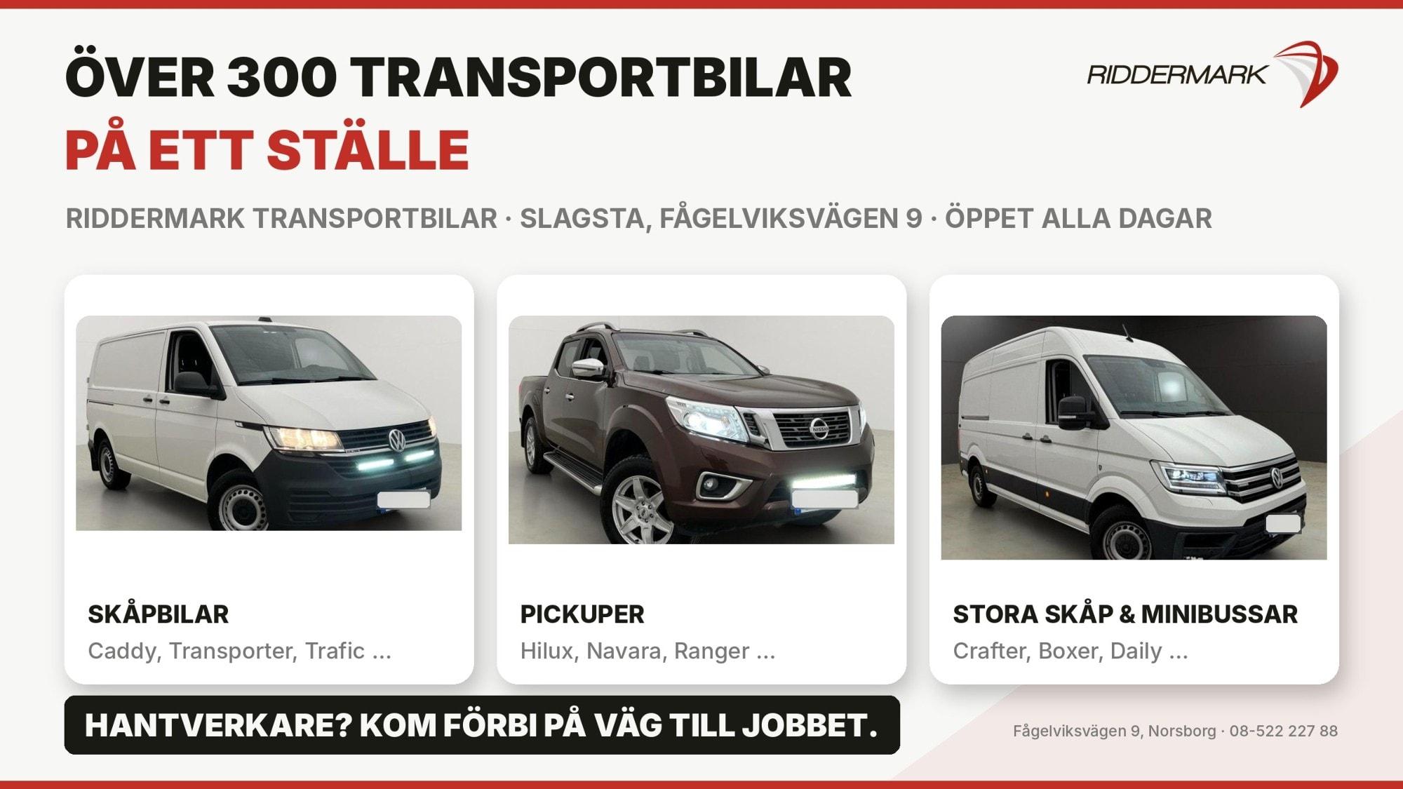 Nytt transportbilscenter i Slagsta – över 300 skåpbilar, pickuper och minibussar på ett ställe