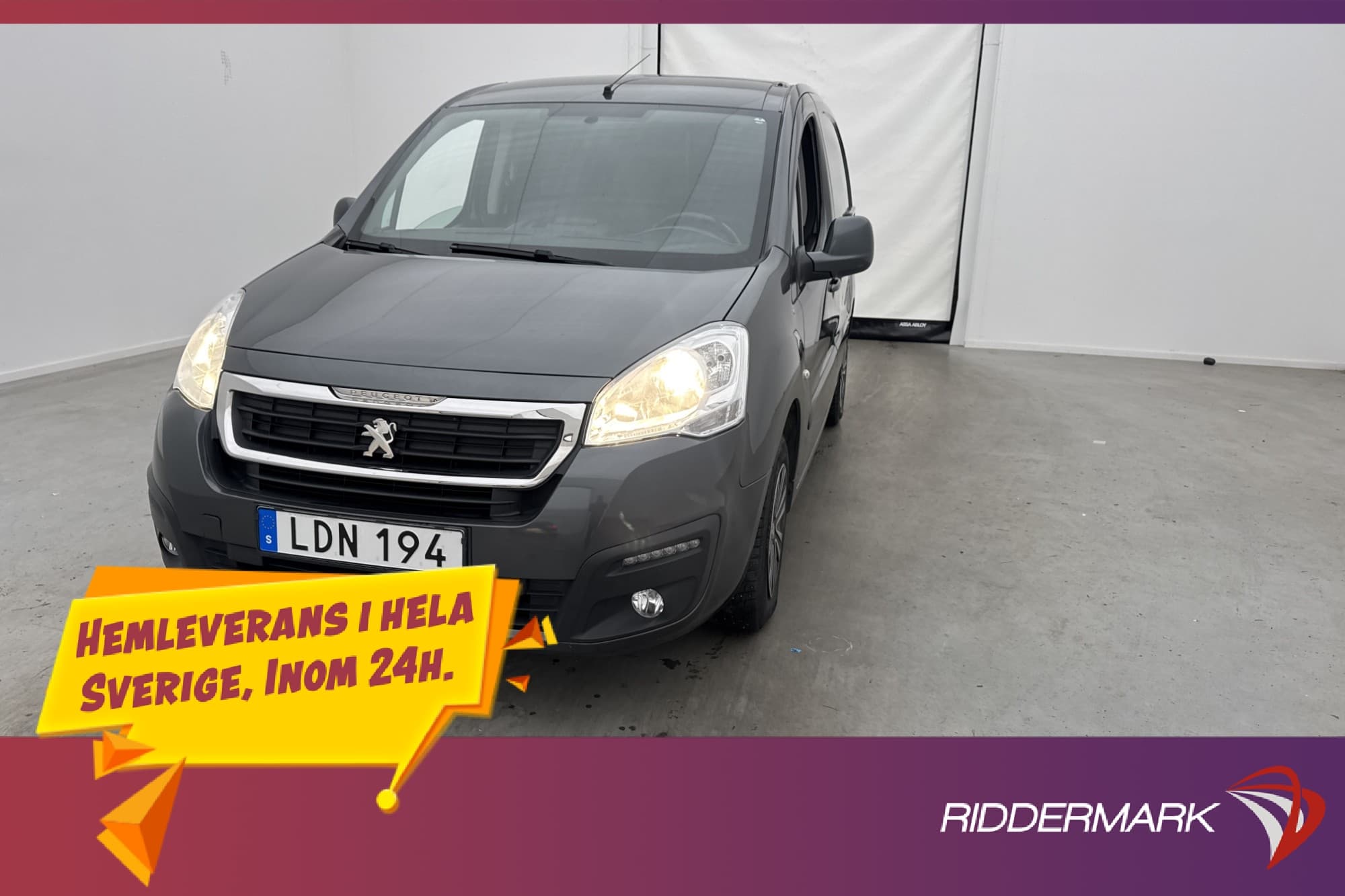 Peugeot Partner Van 1.6 99hk 3Sits Kamera Dubbla skjutdörrar
