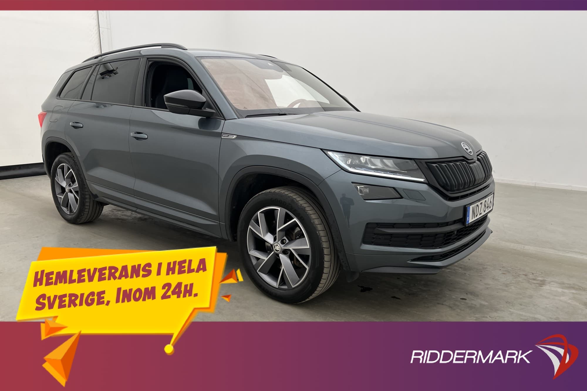 Skoda Kodiaq 2.0 TDI 4x4 200hk Sportline 7-sits Värm Canton