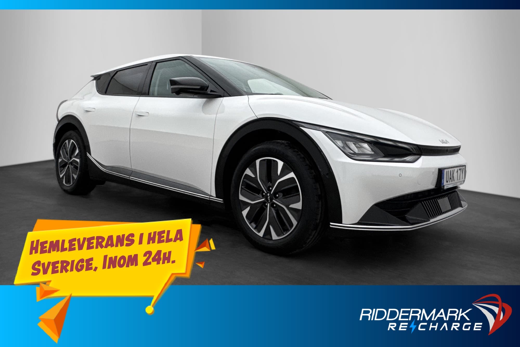 Kia EV6 77.4 kWh Plus Dragkrok 360° Skinn Elstolar MOMS