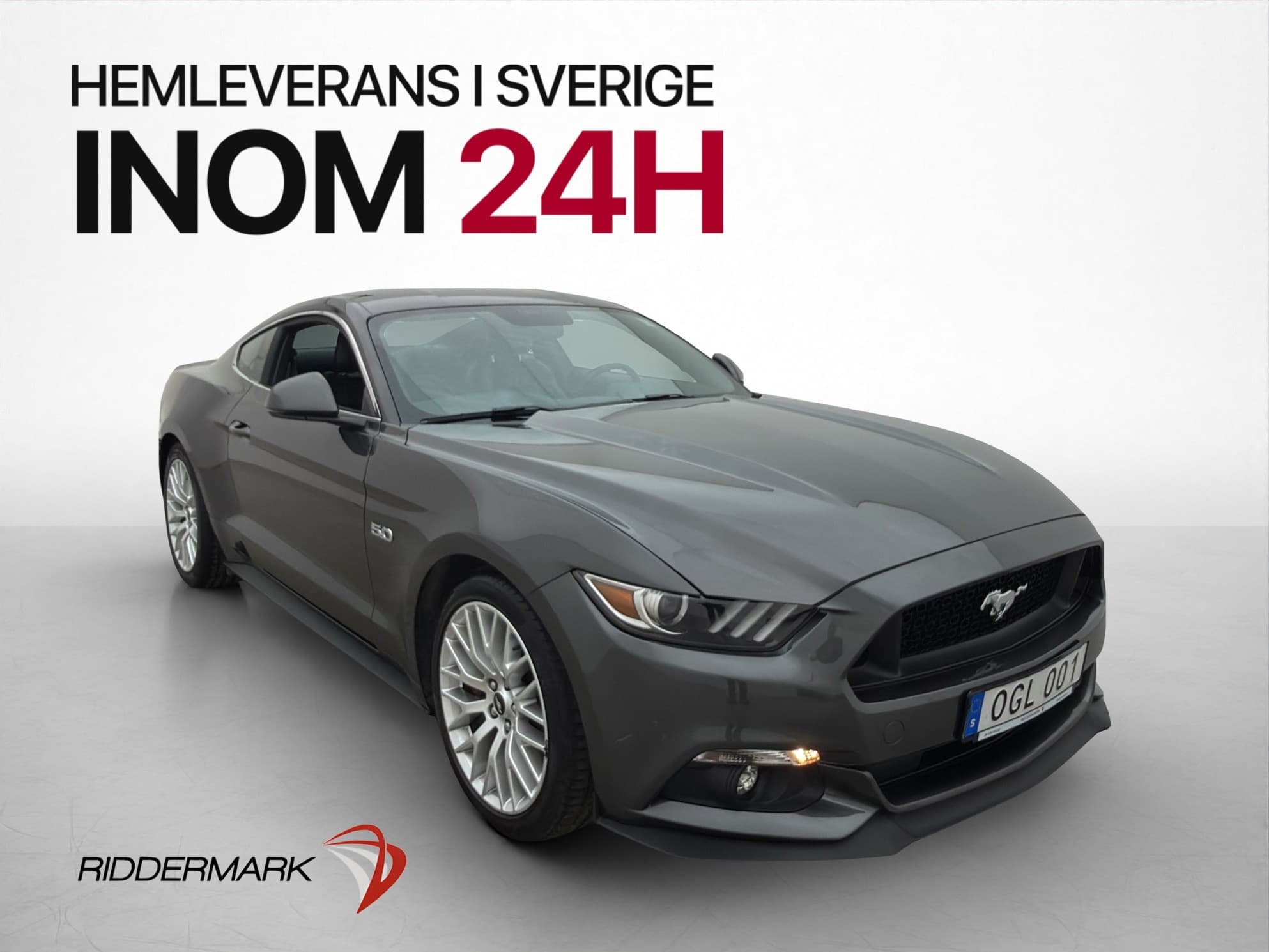 Ford Mustang GT V8 421hk BREMBO Kamera En-Brukare Svensksåld