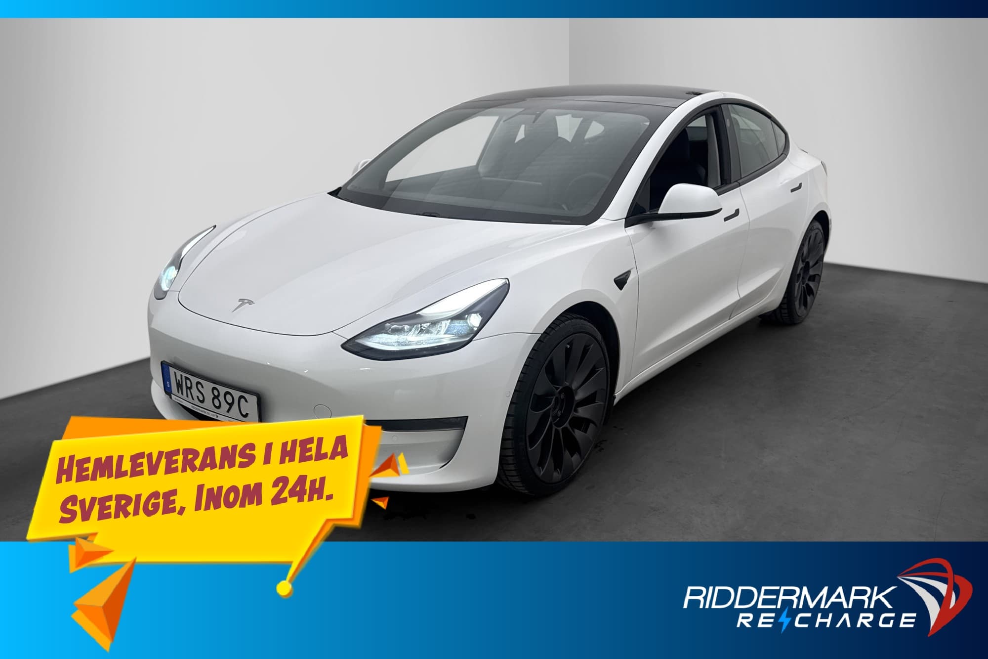 Tesla Model 3 Performance Autopilot Svensksåld Batteritestad