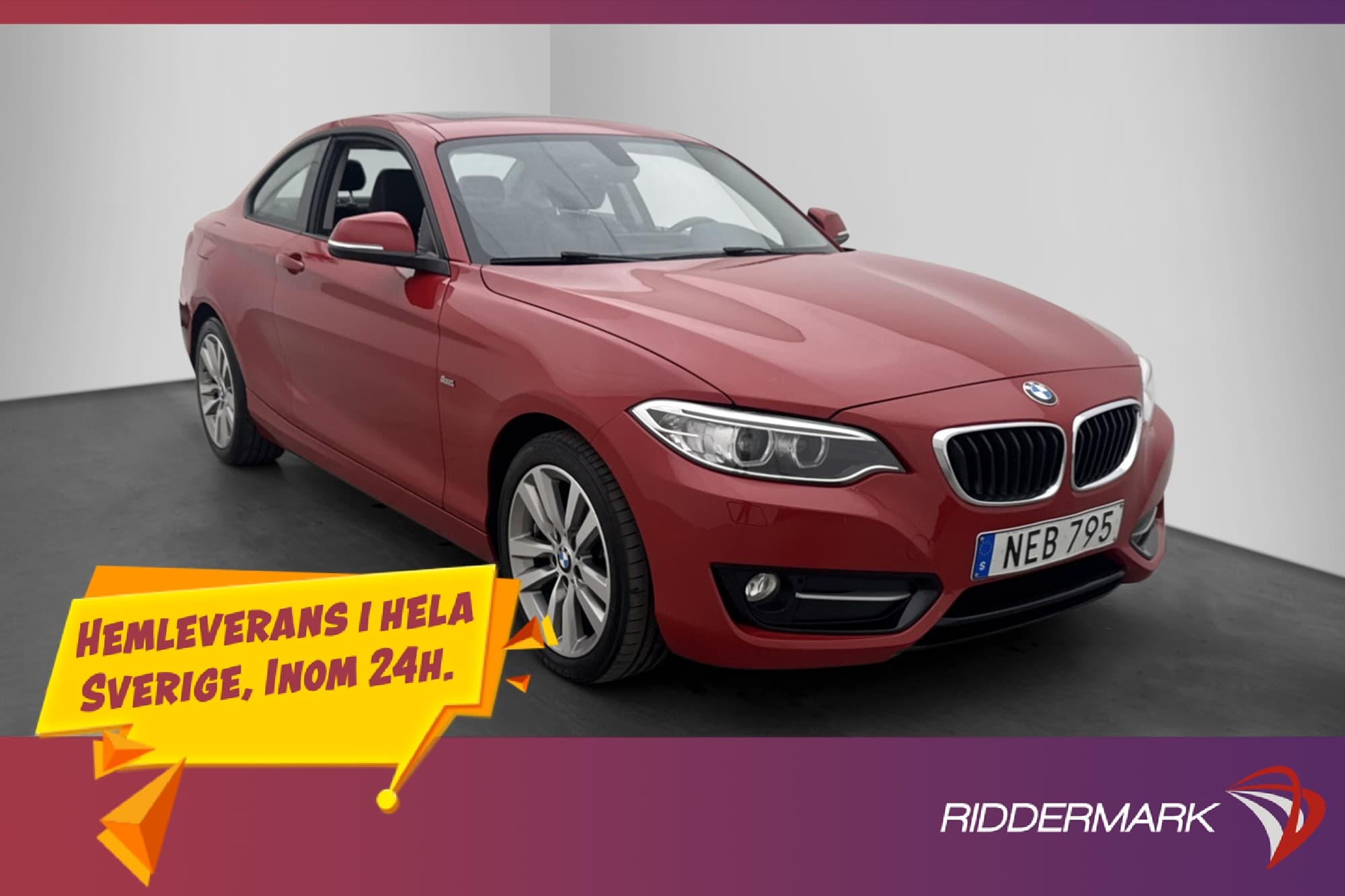 BMW 220 D Coupé Sport line Navi Taklucka Skinn P-Sensorer