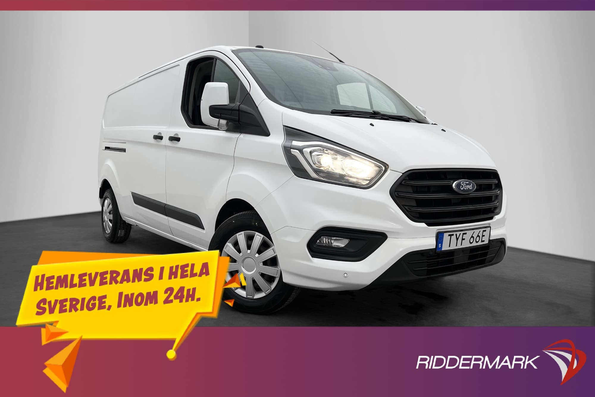 Ford Transit Custom 170hk L2 Värm Drag B-Kamera CARPLAY Moms