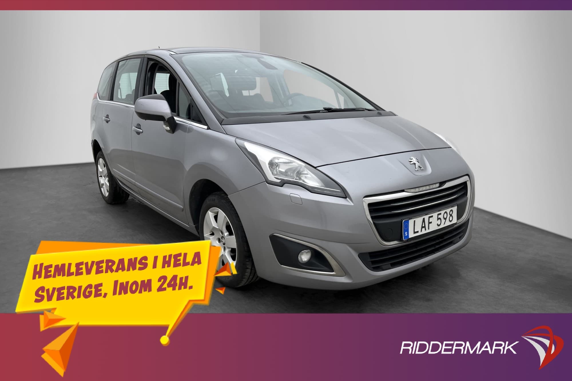 Peugeot 5008 120hk 7-sits Panorama Sensorer Bluetooth