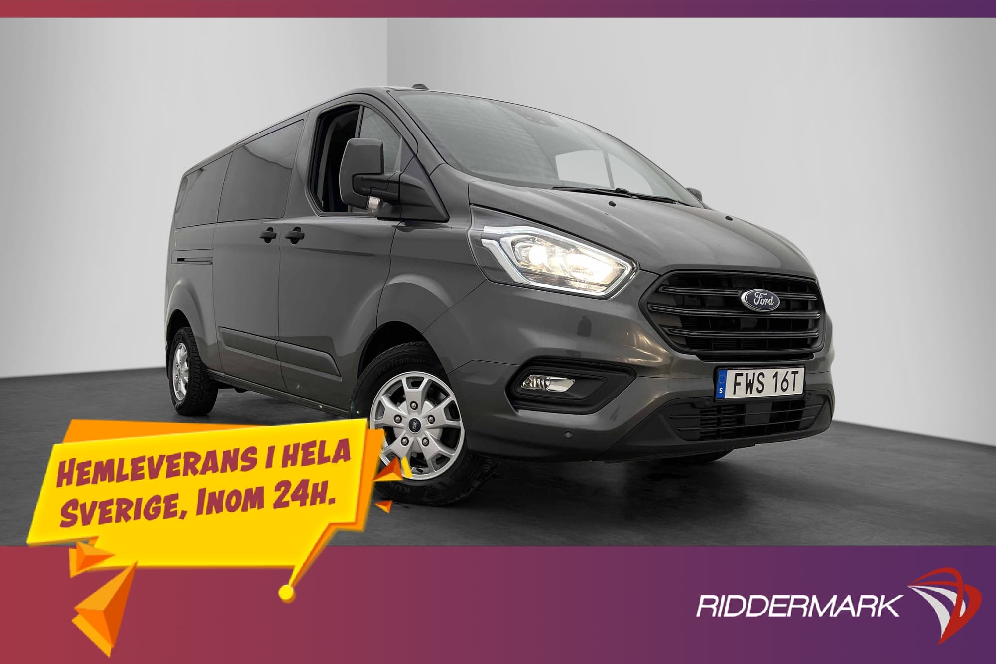 Ford Transit Custom Kombi Lång 2.0 Värm B-Kamera 9-Sits Moms