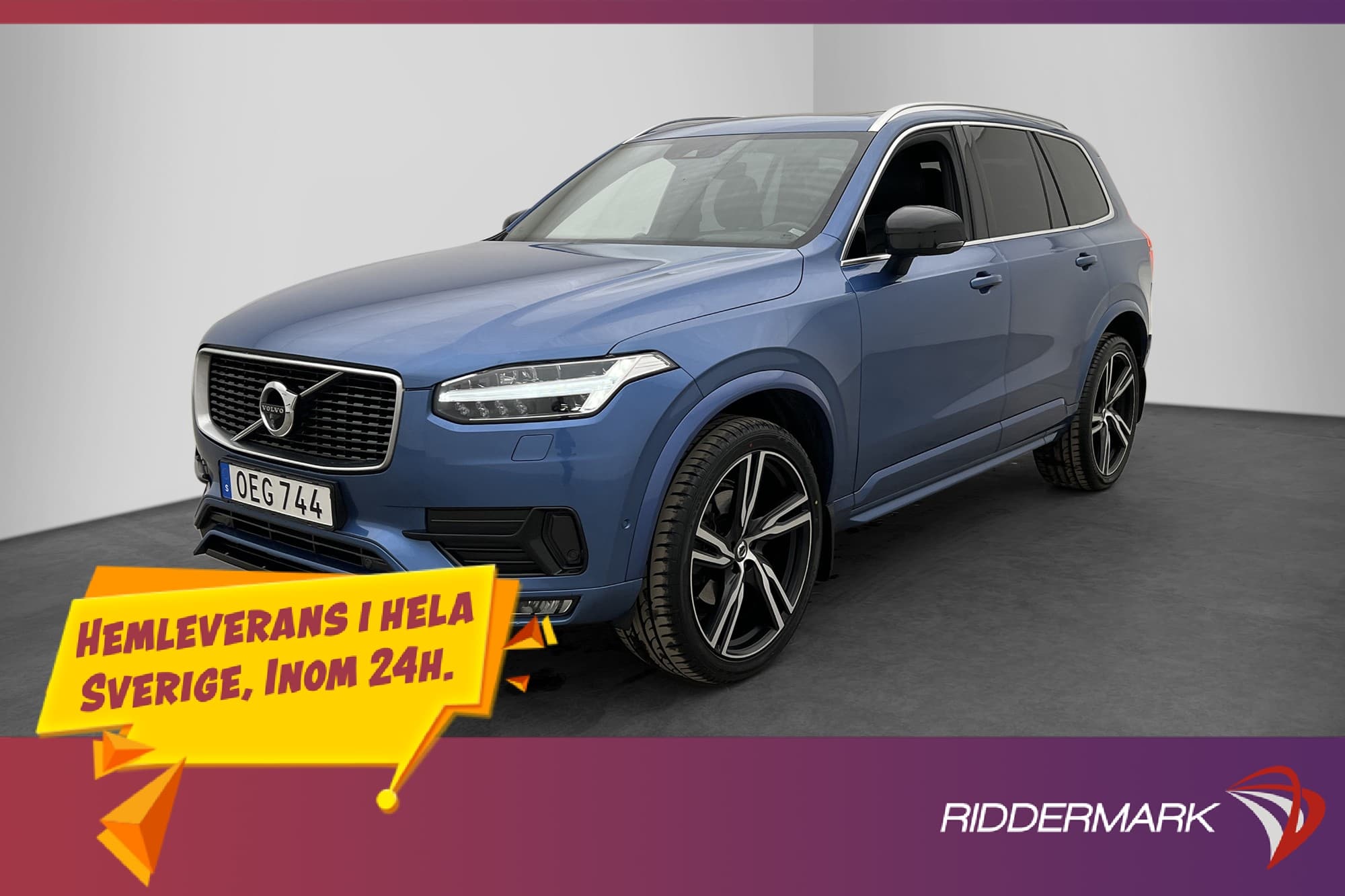 Volvo XC90 D5 AWD Polestar R-Design 7sits Pano B&W Luft 240h