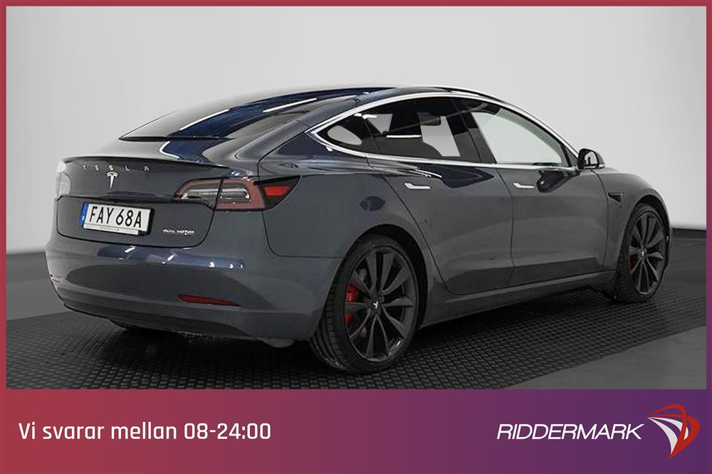 Tesla Model 3 Performance AWD 510hk Svensksåld Premiumexteriör