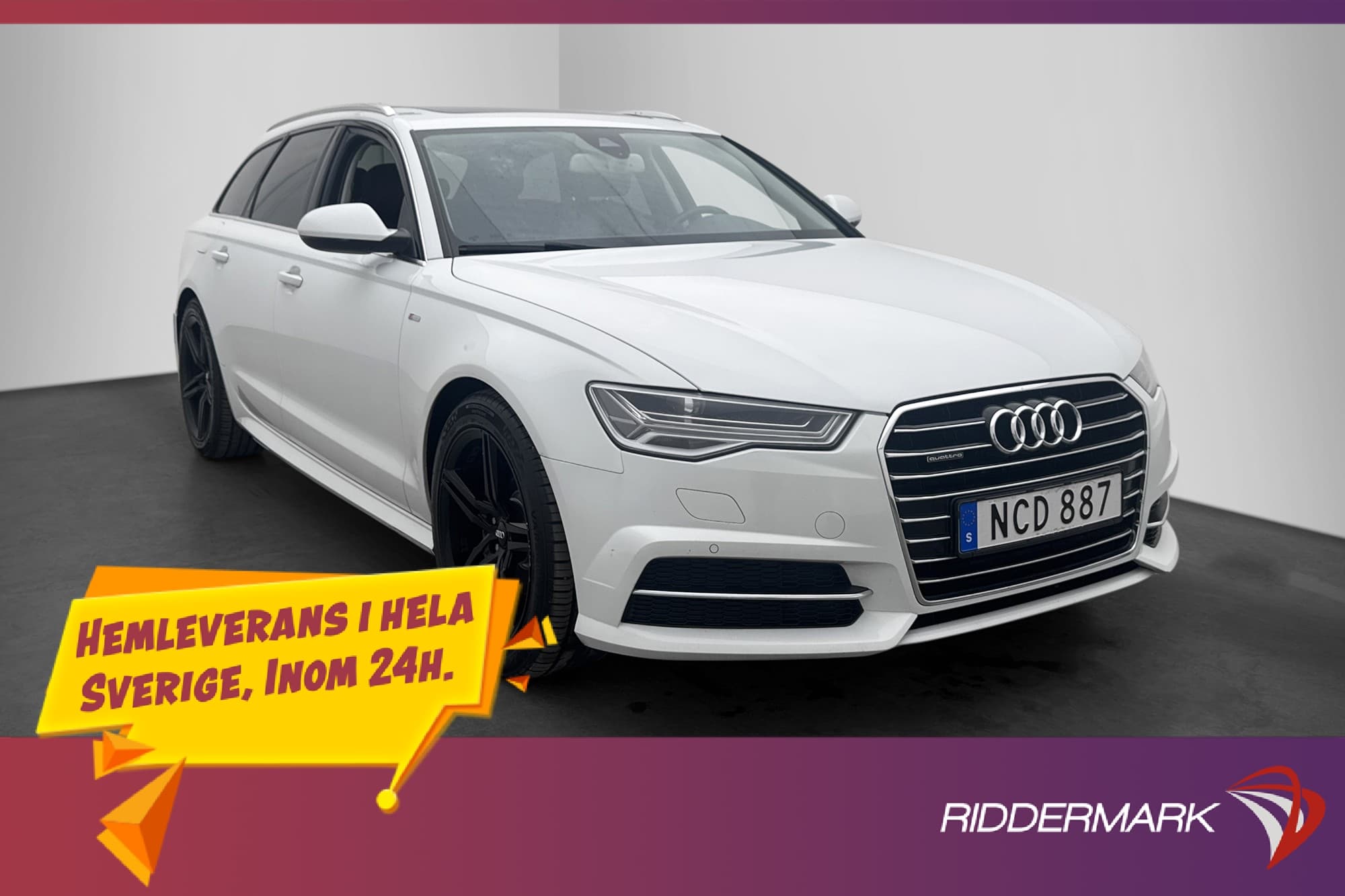 Audi A6 2.0 TDI Quattro 190hk S Line Pano Kamera Drag Skinn