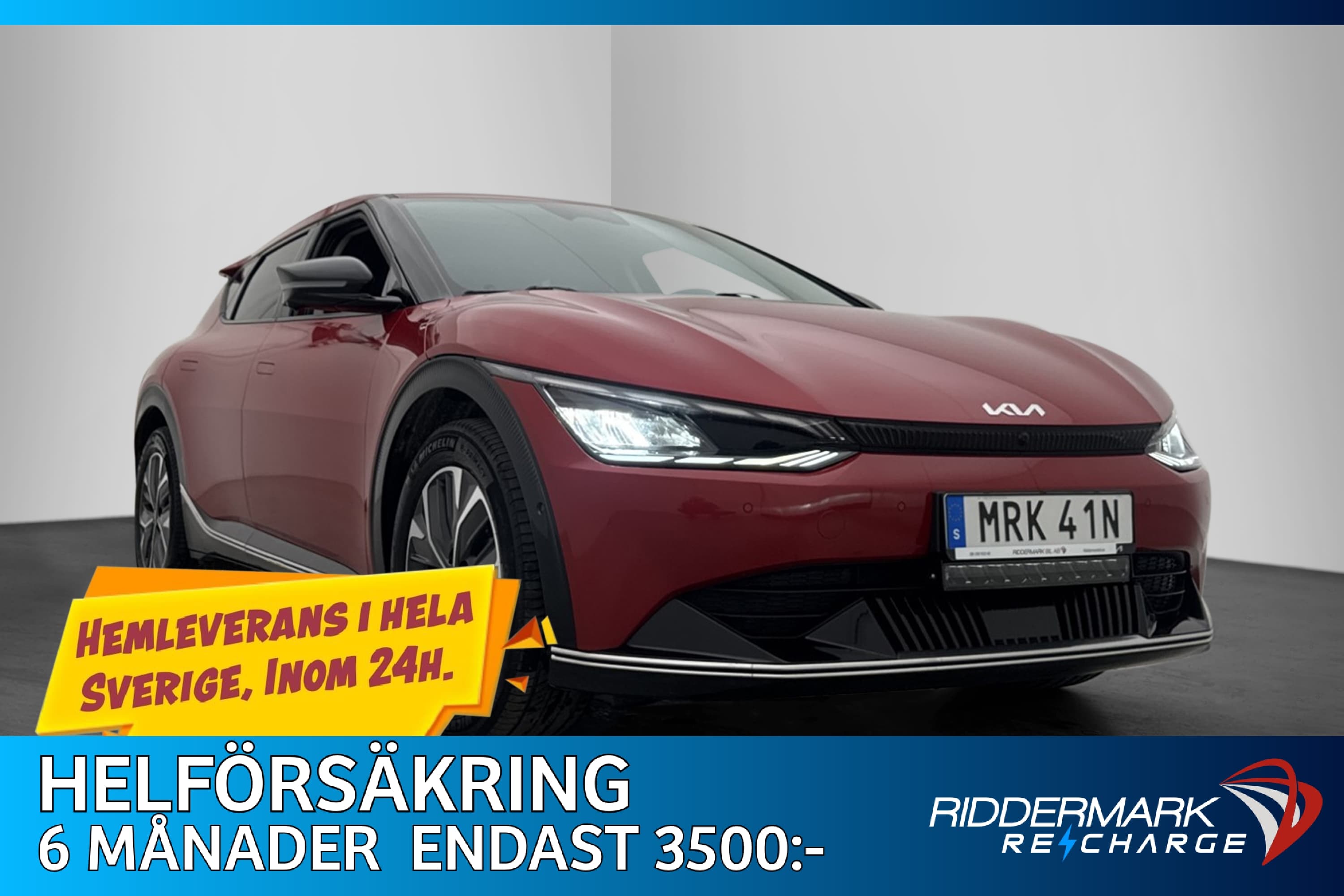 Kia EV6 77.4 kWh Plus Skinn 360° CarPlay Elstolar Rattvärme