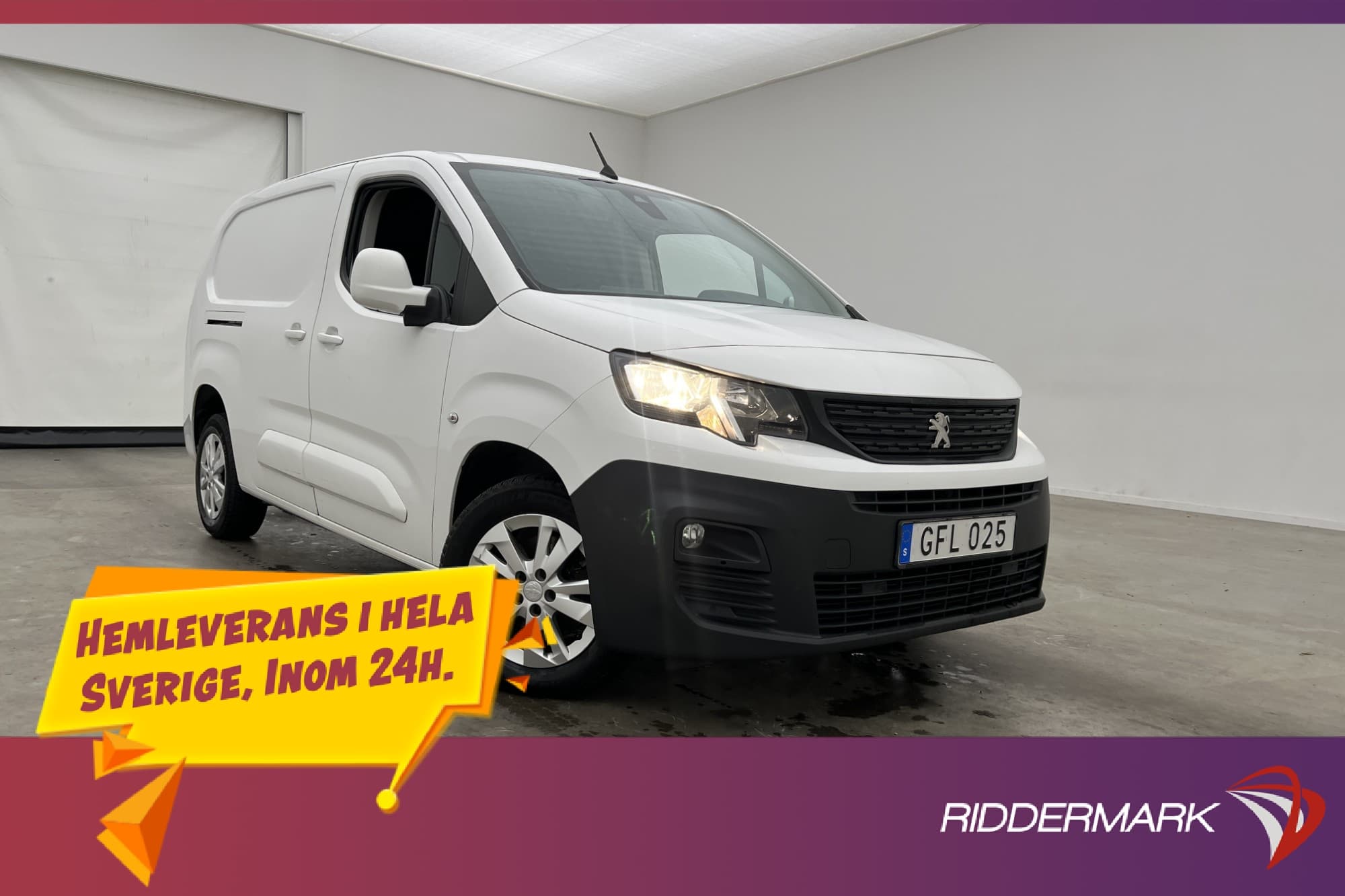 Peugeot Partner L2 130hk Värmare Kamera 3-Sits CARPLAY Moms