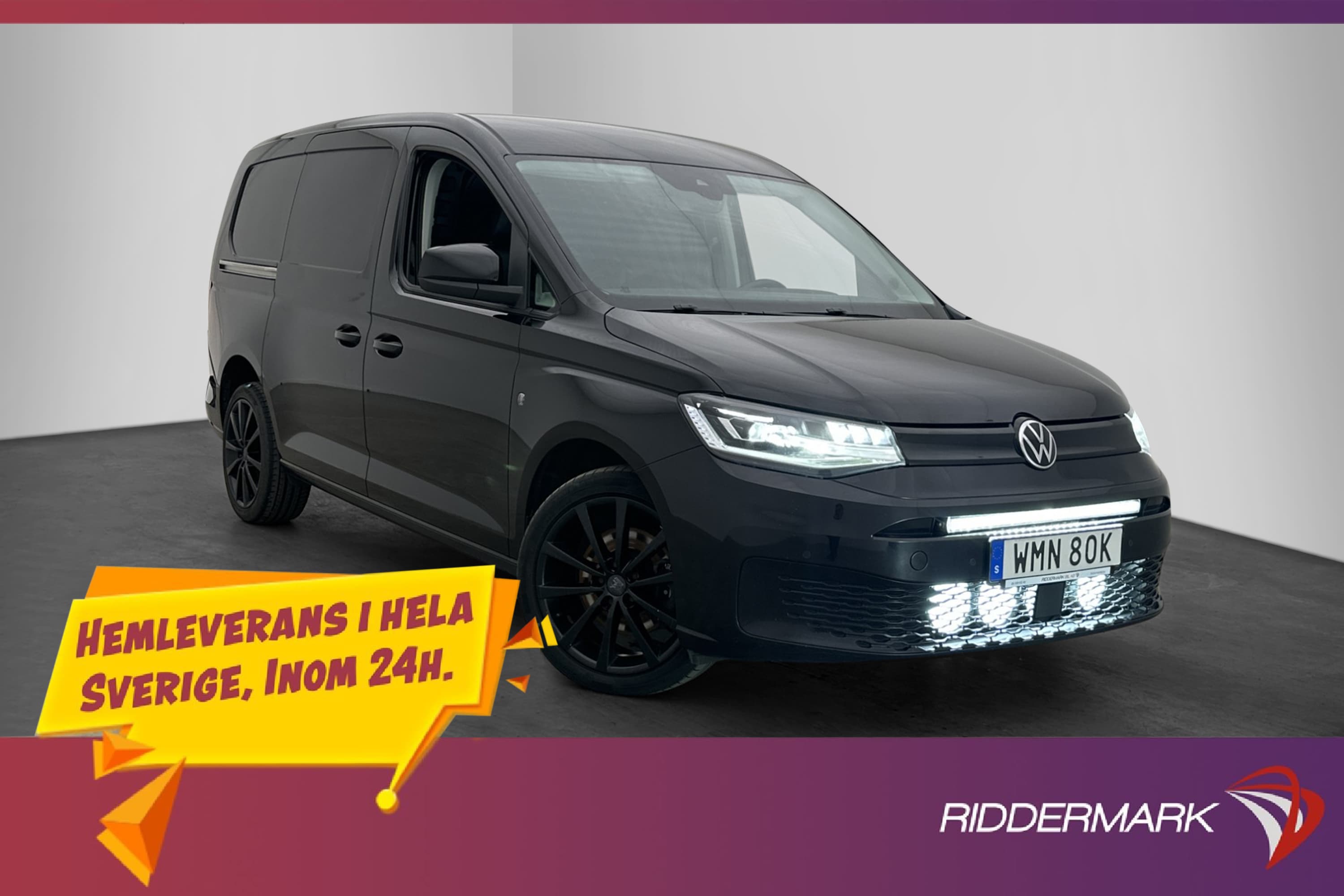 Volkswagen Caddy Maxi BLACK 4M Värm Drag Skinn Kamera MOMS