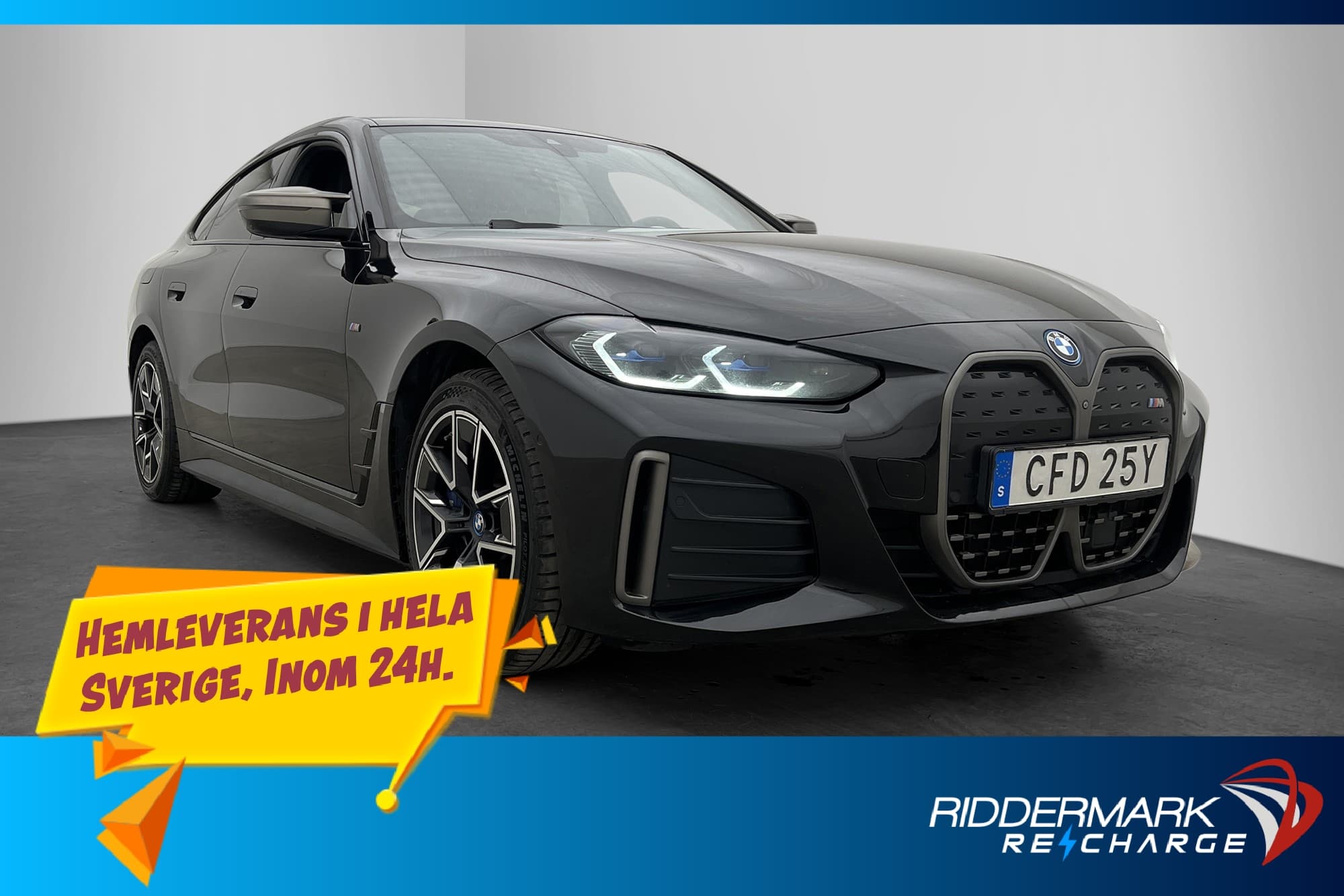 BMW i4 M50 544hk xDrive M-Sport HUD Dragkrok 360°MOMS