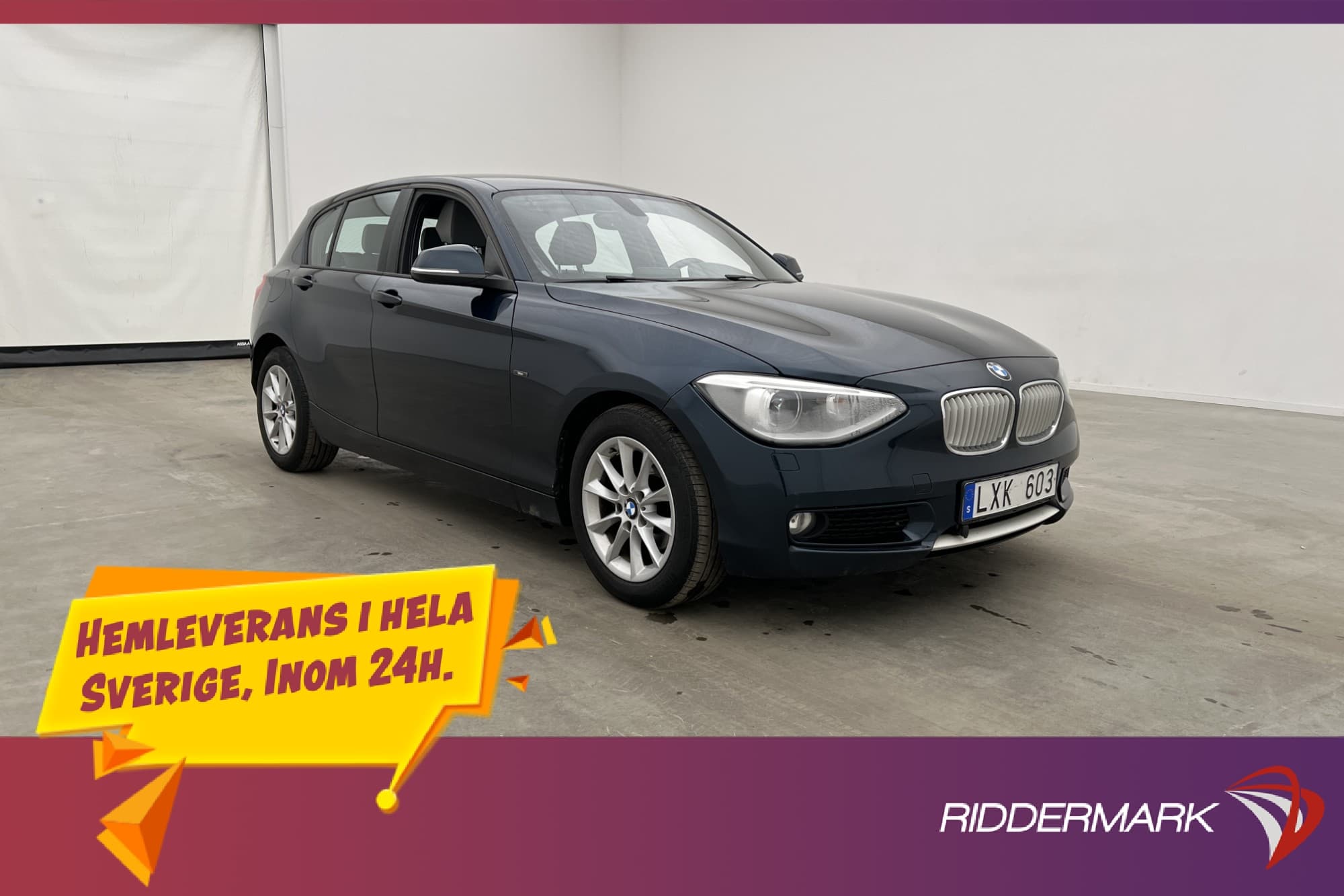 BMW 118 d 143hk M-Värmare 0,45L/mil Svart Innertak Sensorer