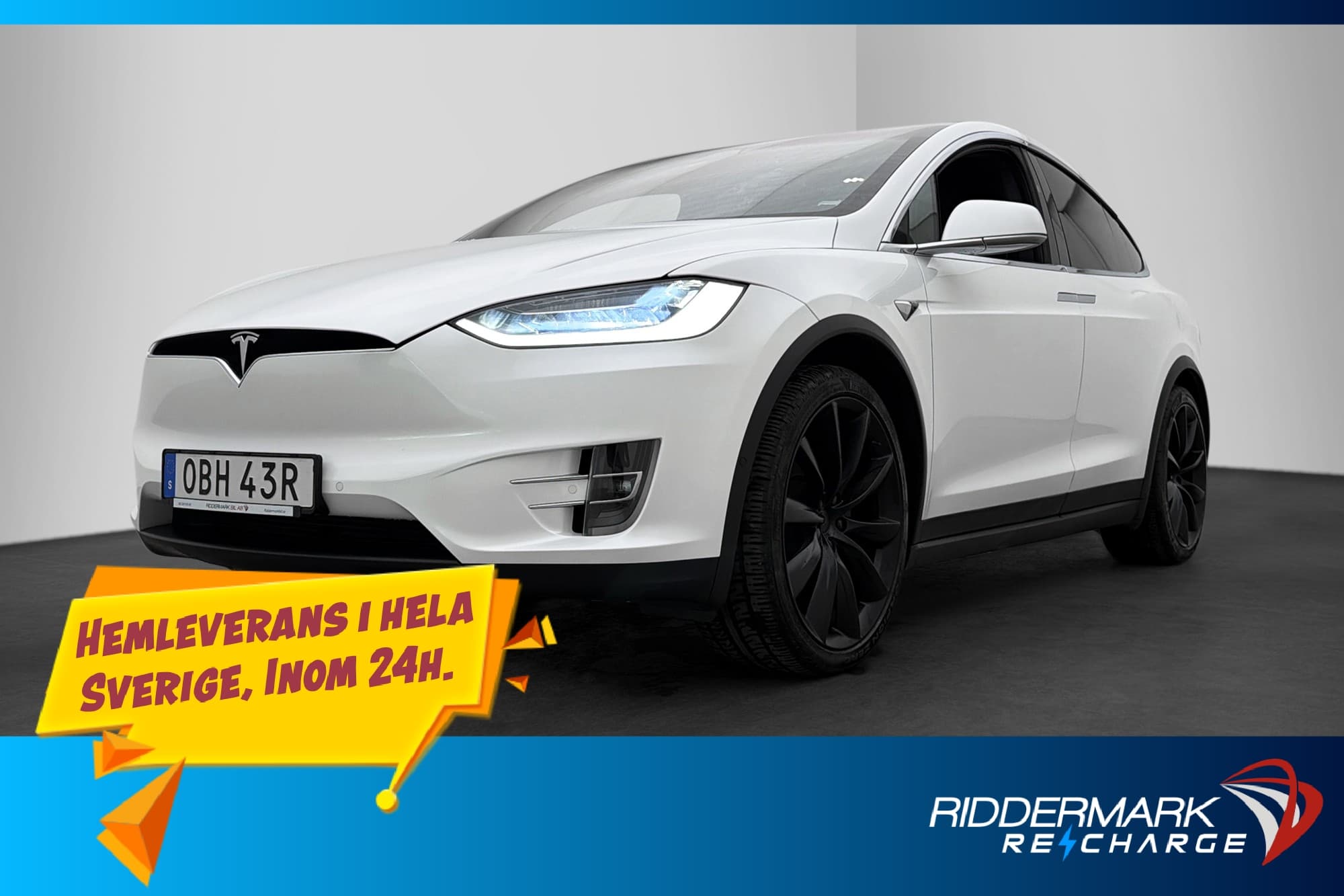 Tesla Model X Long Range AWD 7-Sits FSD Dragkrok Svensksåld