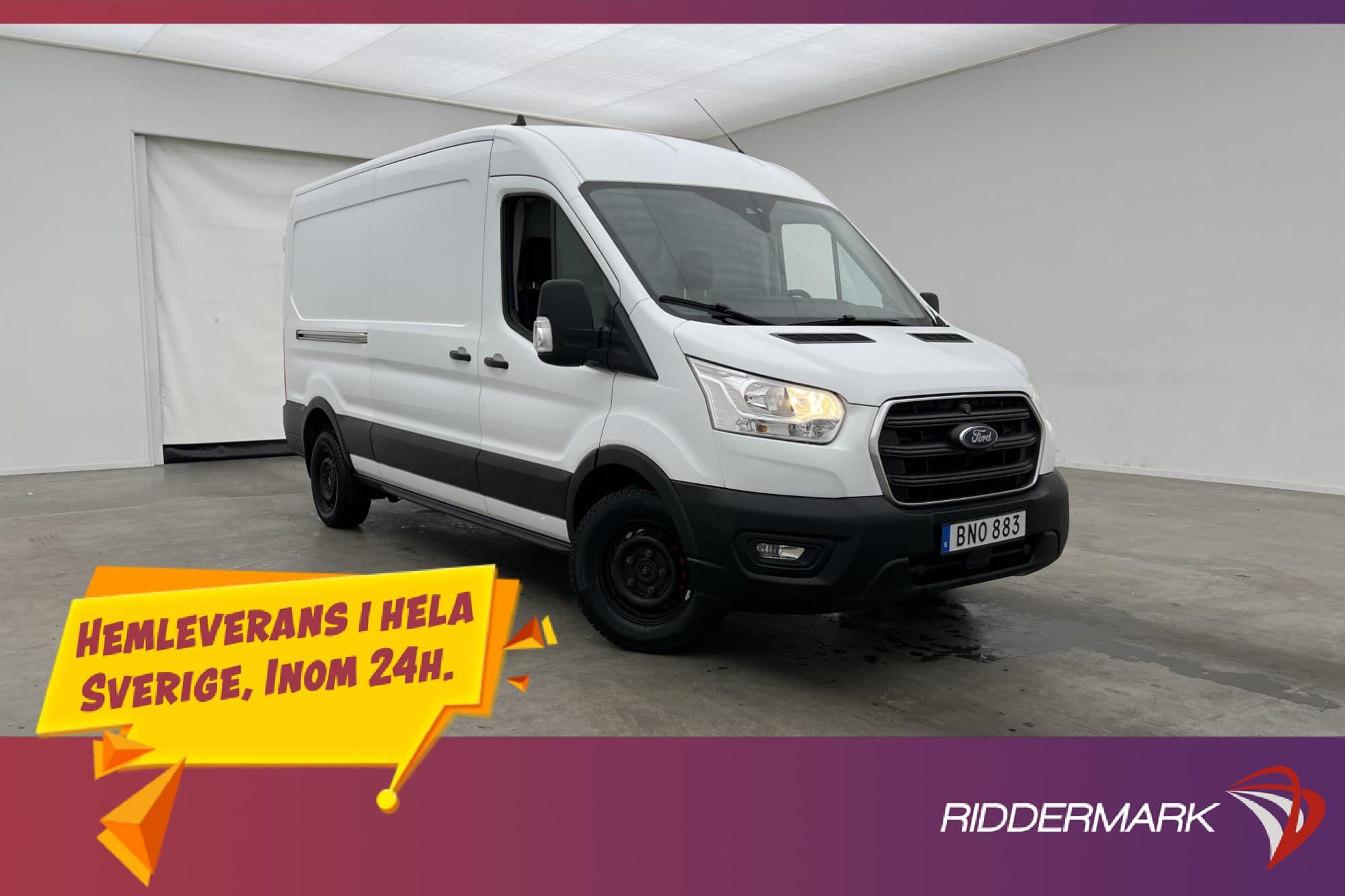 Ford Transit 350 L3H2 170hk Värmare Drag 3-Sit B-Kamera Moms