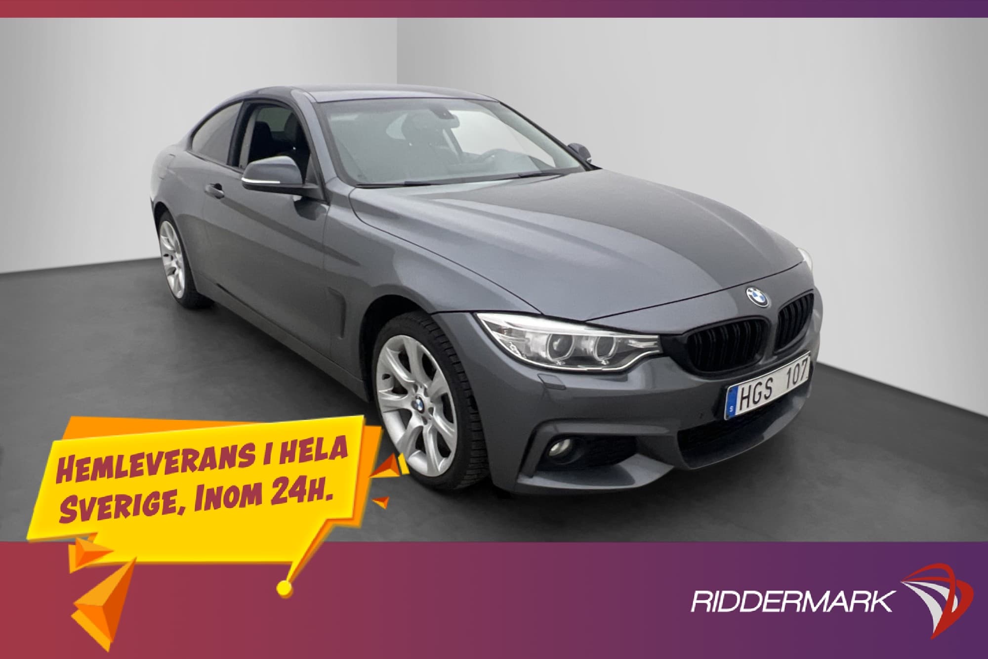BMW 428 i xDrive 245hk M Sport-front Sport line Skinn