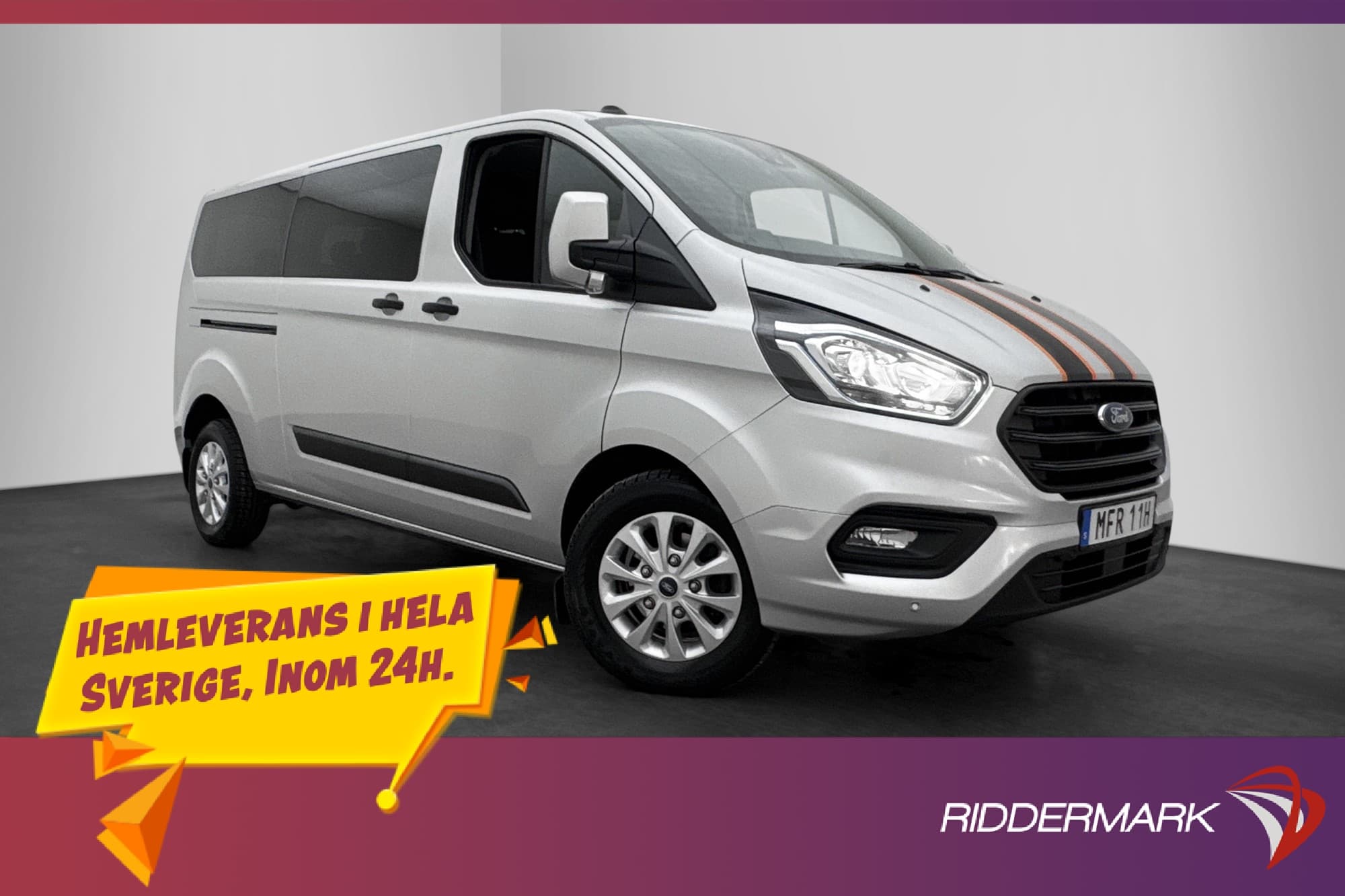 Ford Transit Custom Kombi Lång Värmare Kamera 9-Sits Moms