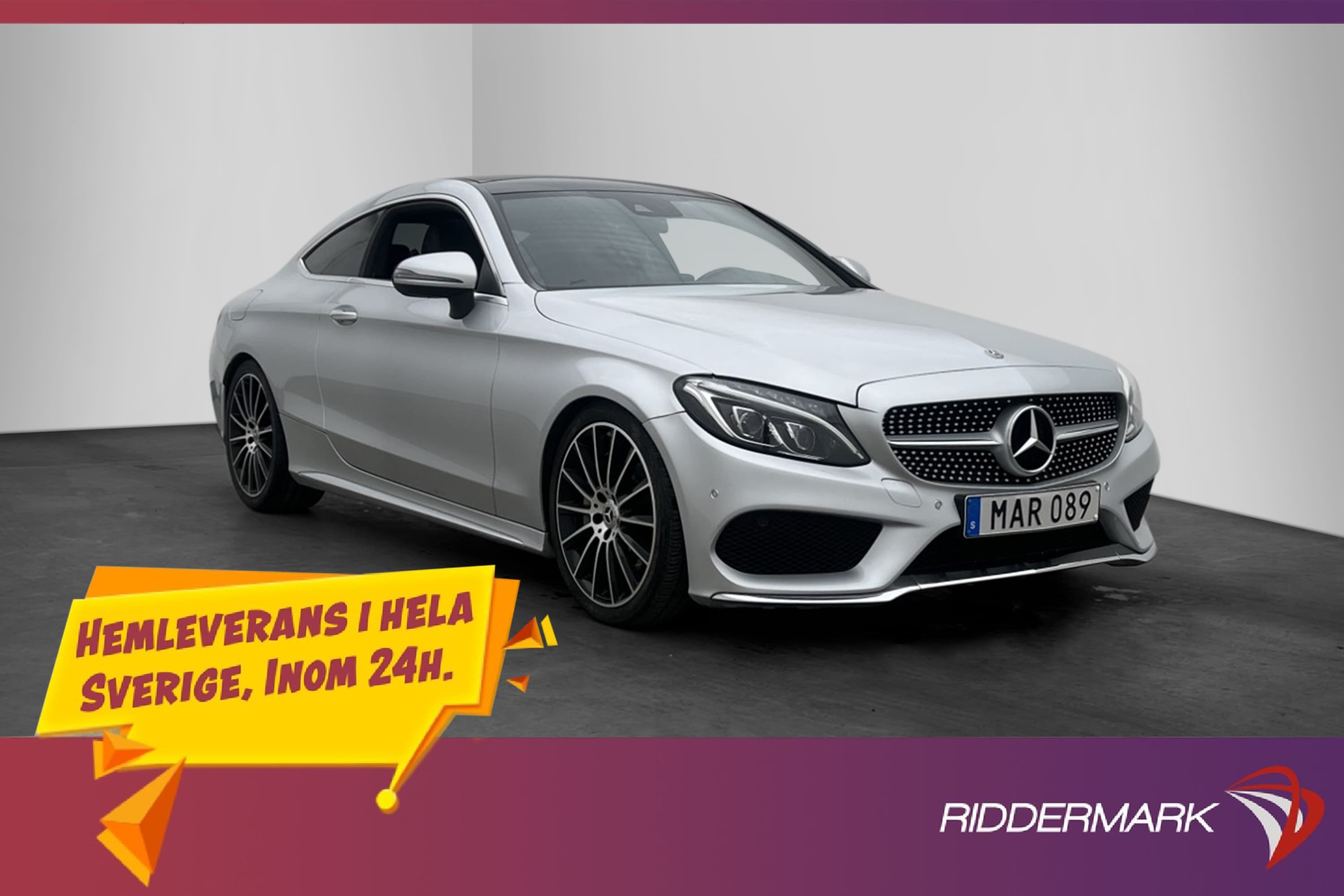 Mercedes-Benz C 300 Coupé 245hk AMG Pano Kamera Halvskinn