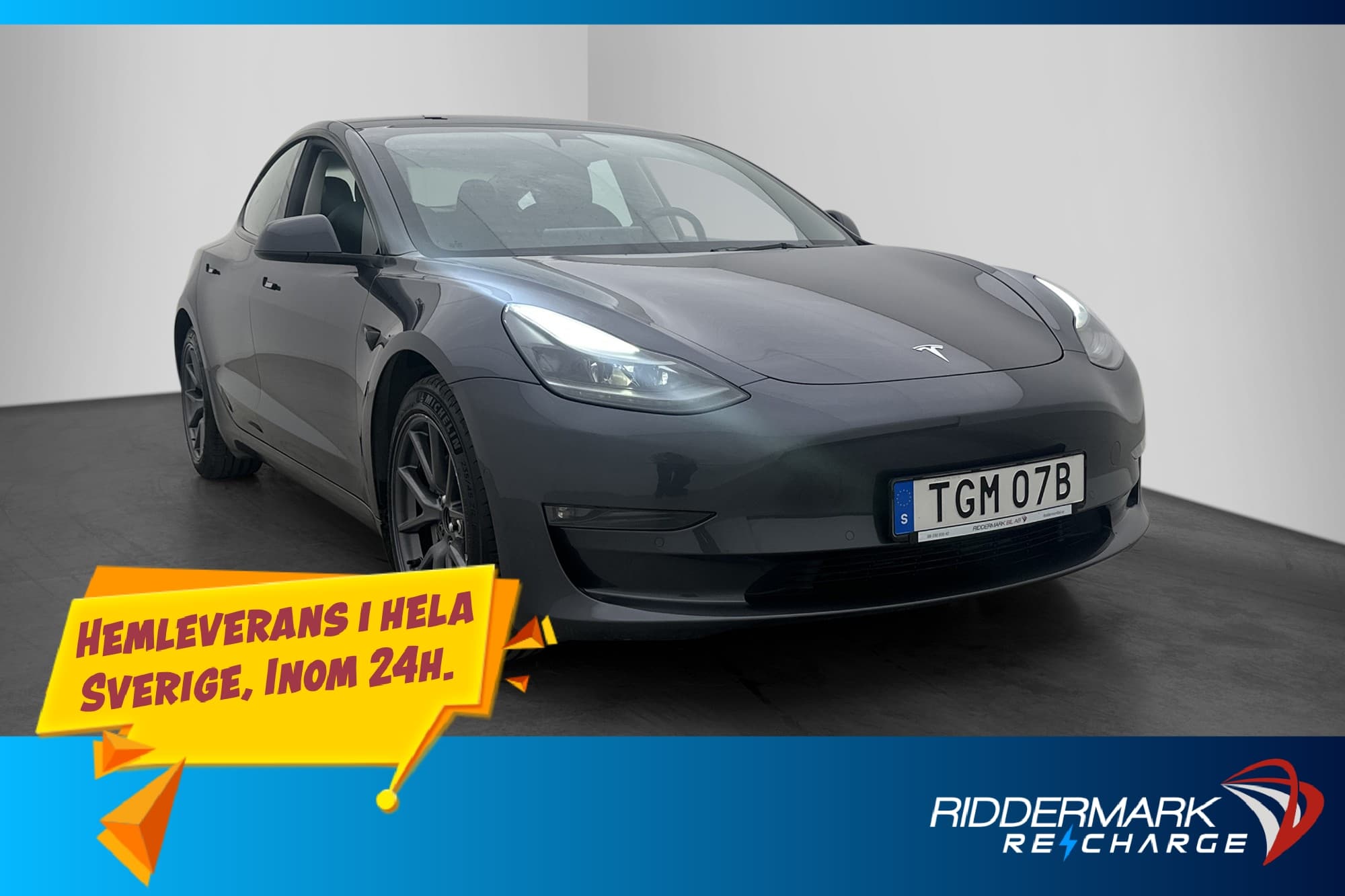 Tesla Model 3 Long Range AWD AP Kamera Skinn Svenskåld