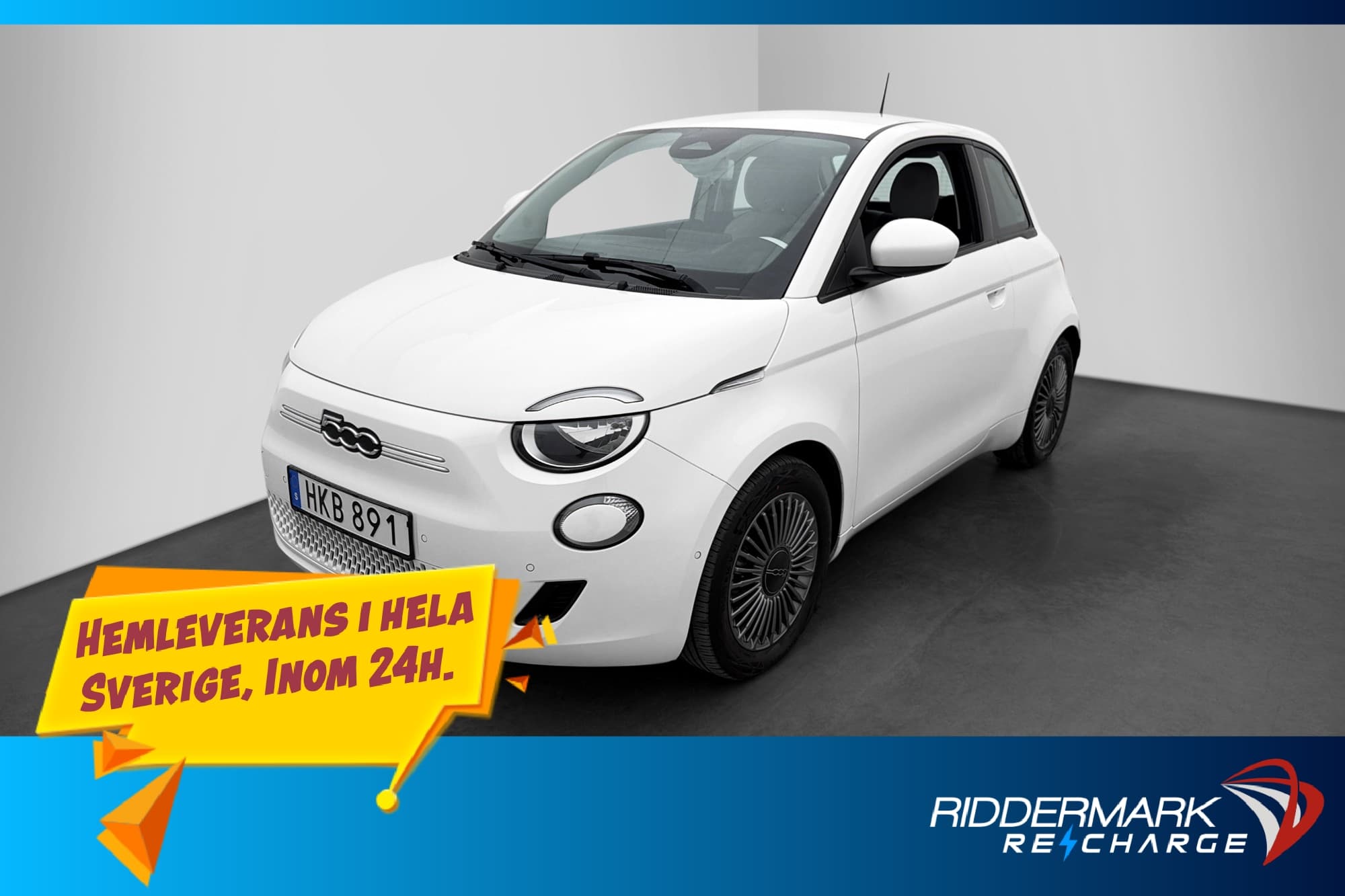 Fiat 500E 42 kWh 118hk Kamera Navi Döda-Vinkel Farthållare